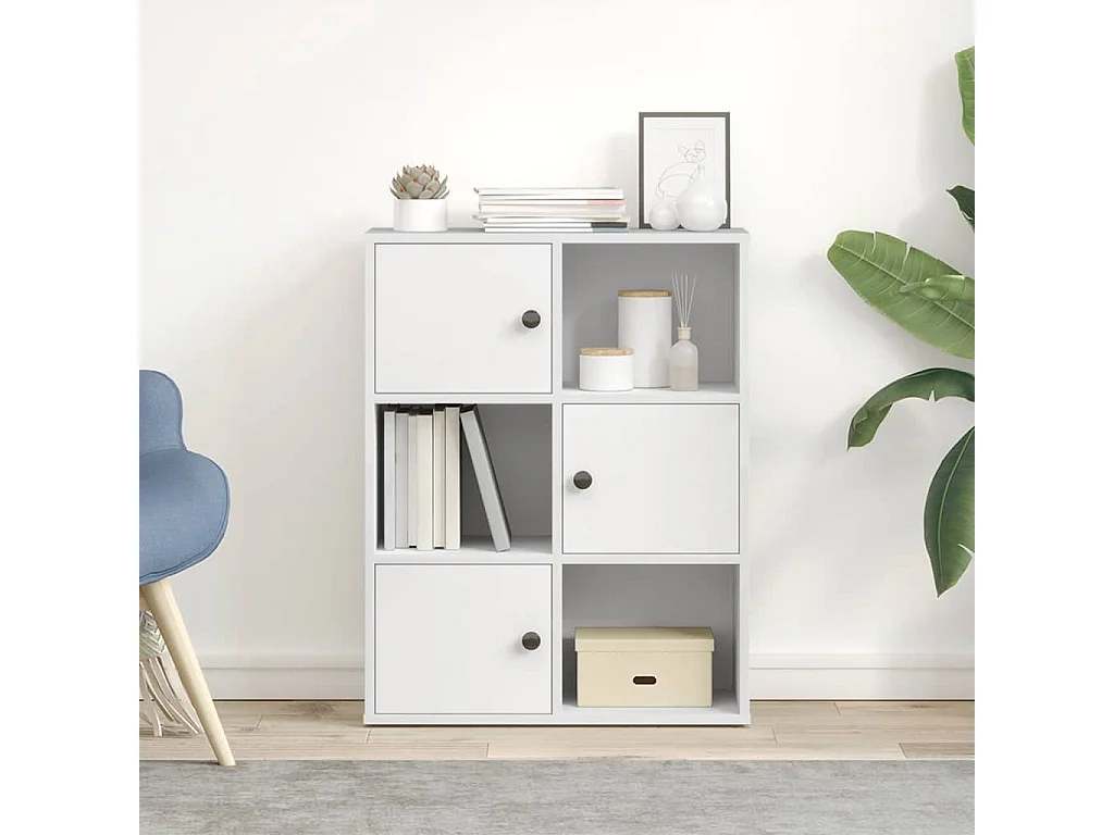 Bibliothèque blanc 60x24x76,5 cm bois d'ingénierie