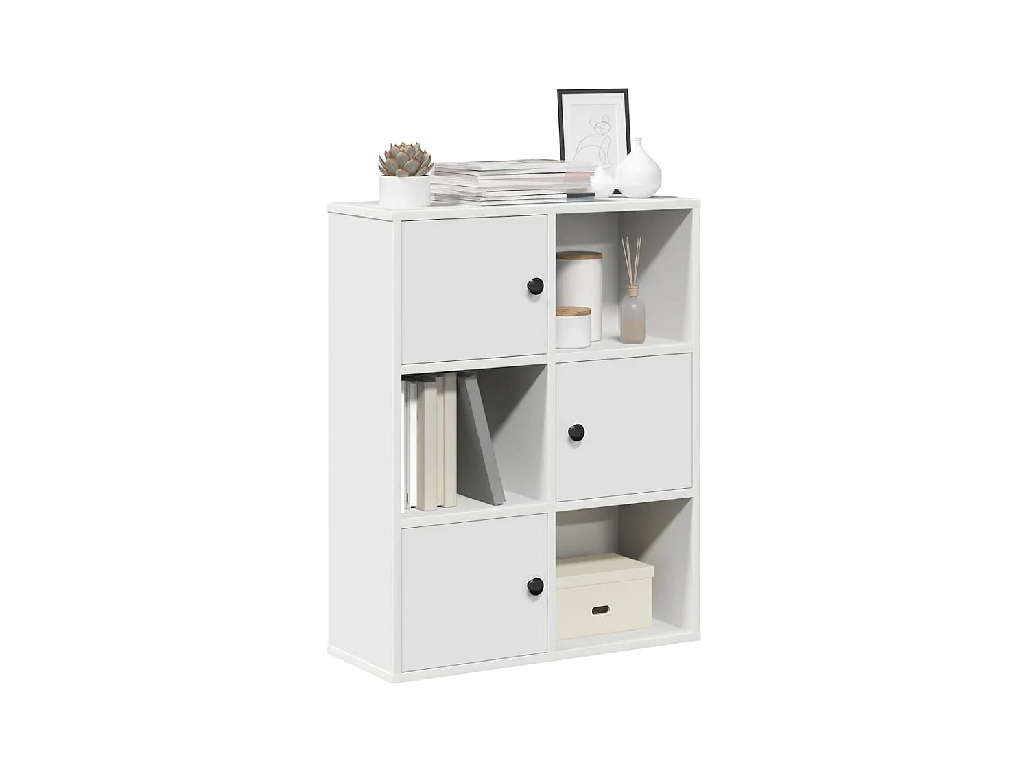 Bibliothèque blanc 60x24x76,5 cm bois d'ingénierie