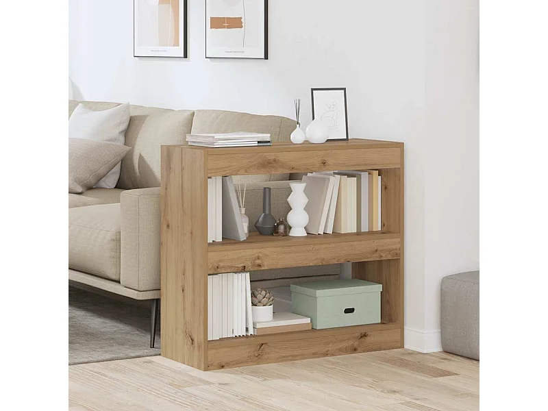 Bibliothèque/Séparateur de pièce chêne artisanal 80x30x72 cm