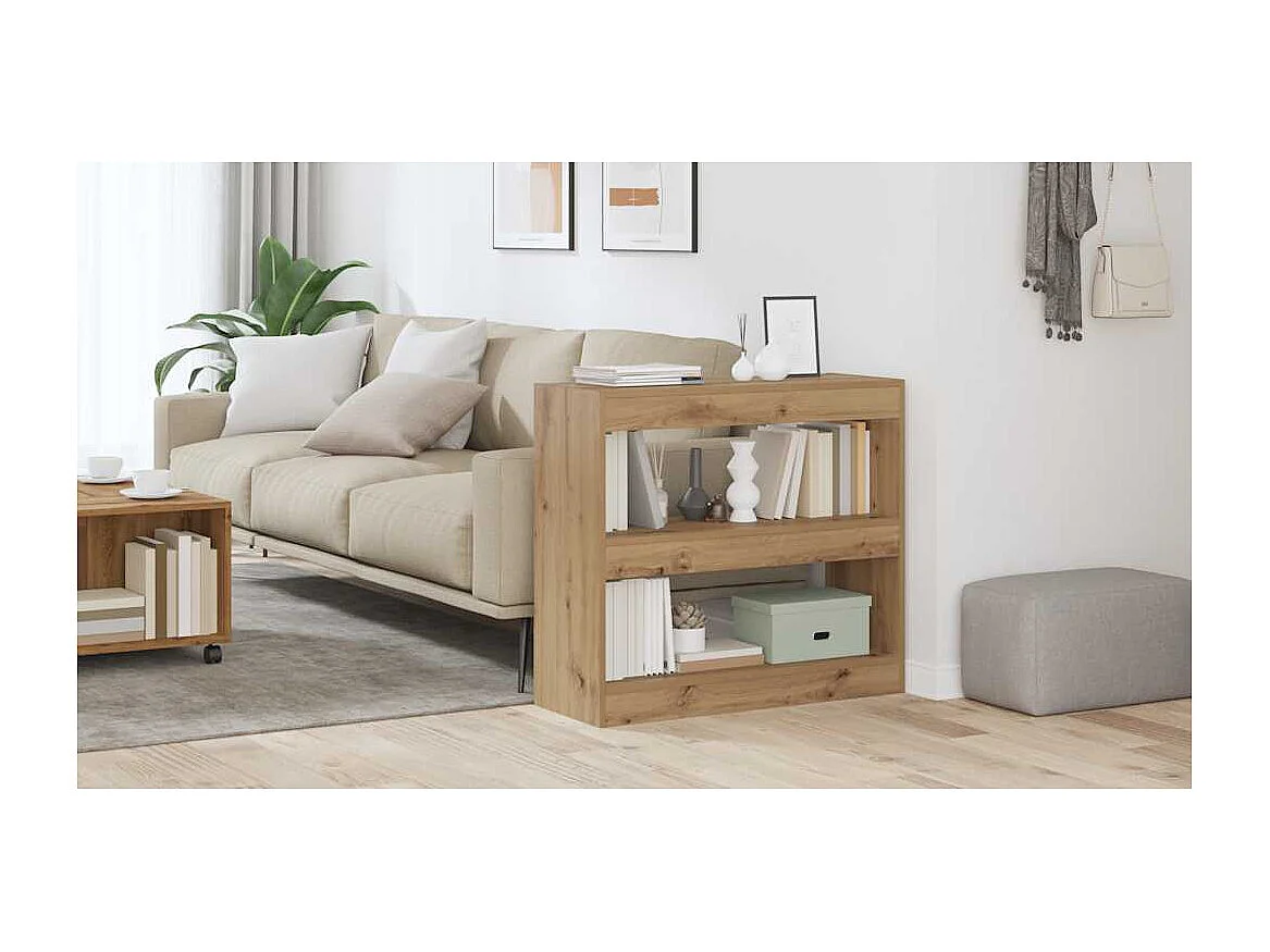 Bibliothèque/Séparateur de pièce chêne artisanal 80x30x72 cm