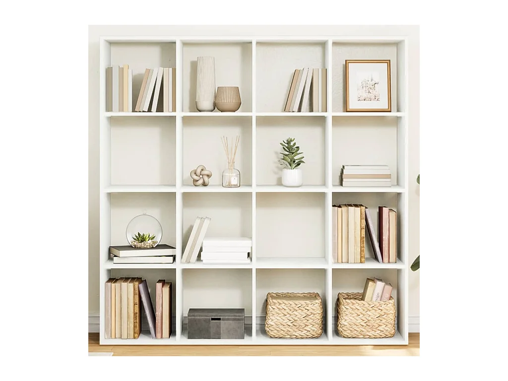 Boekenkast 137,5x29x137,5 cm bewerkt hout wit