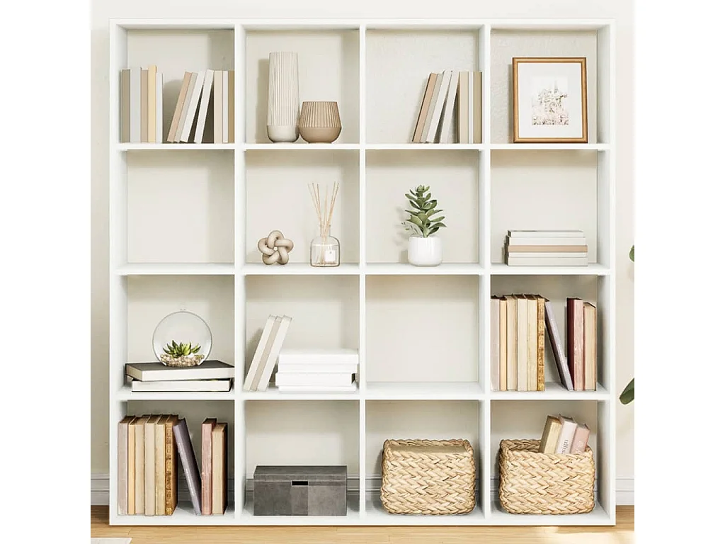 Bibliothèque blanc 137,5x29x137,5 cm bois d'ingénierie