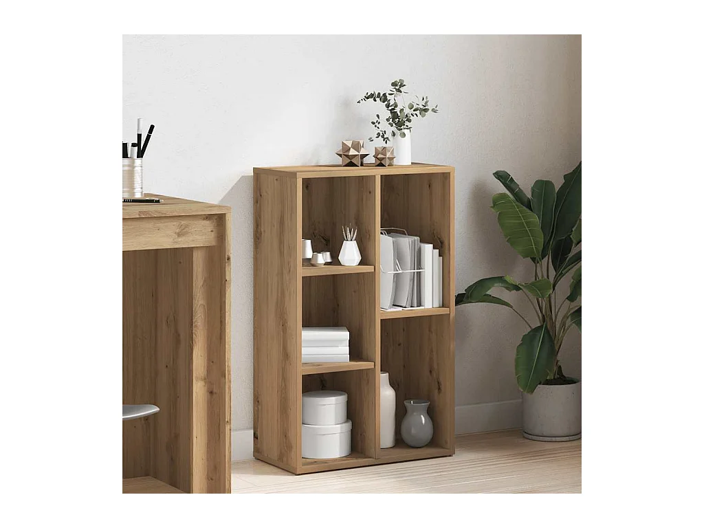 Bibliothèque chêne artisanal 50x25x80 cm bois d'ingénierie