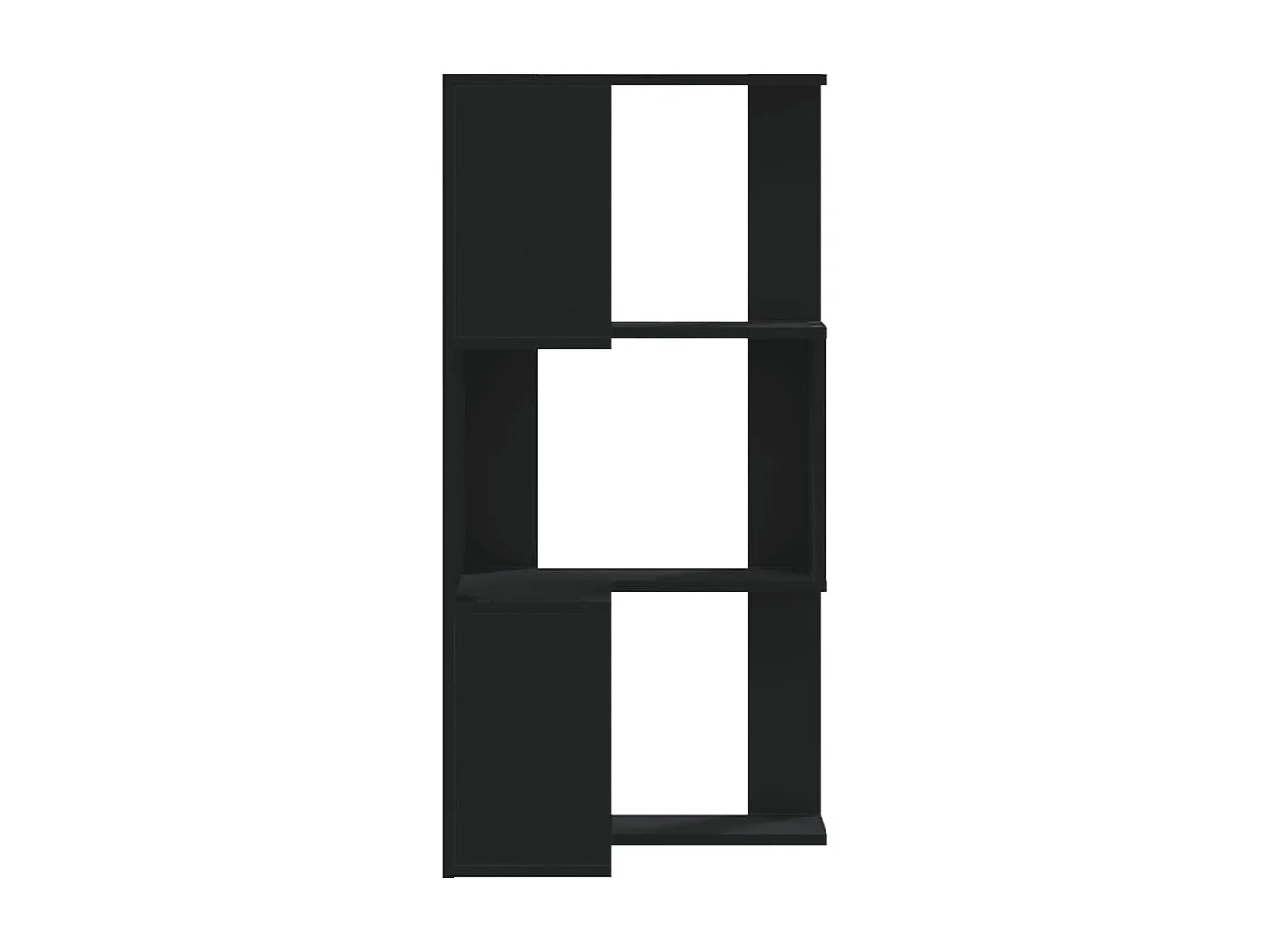 Estantería de esquina 3 niveles madera negro 50x50x102 cm