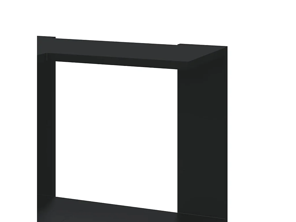 Estantería de esquina 3 niveles madera negro 50x50x102 cm