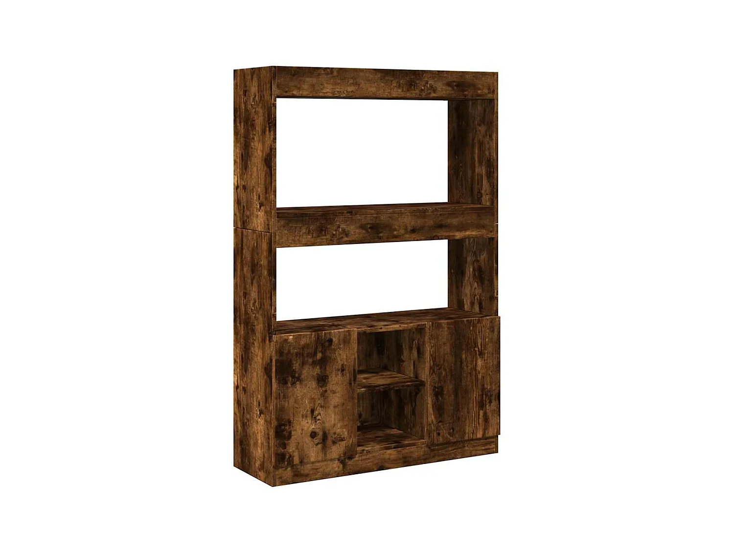 Bibliothèque chêne fumé 92x33x140 cm bois d'ingénierie