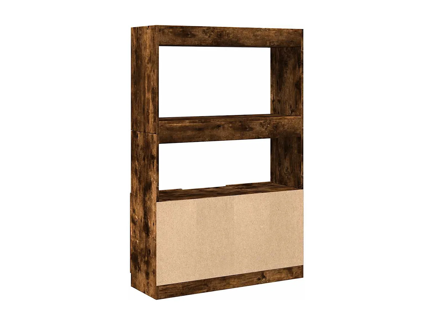 Bibliothèque chêne fumé 92x33x140 cm bois d'ingénierie