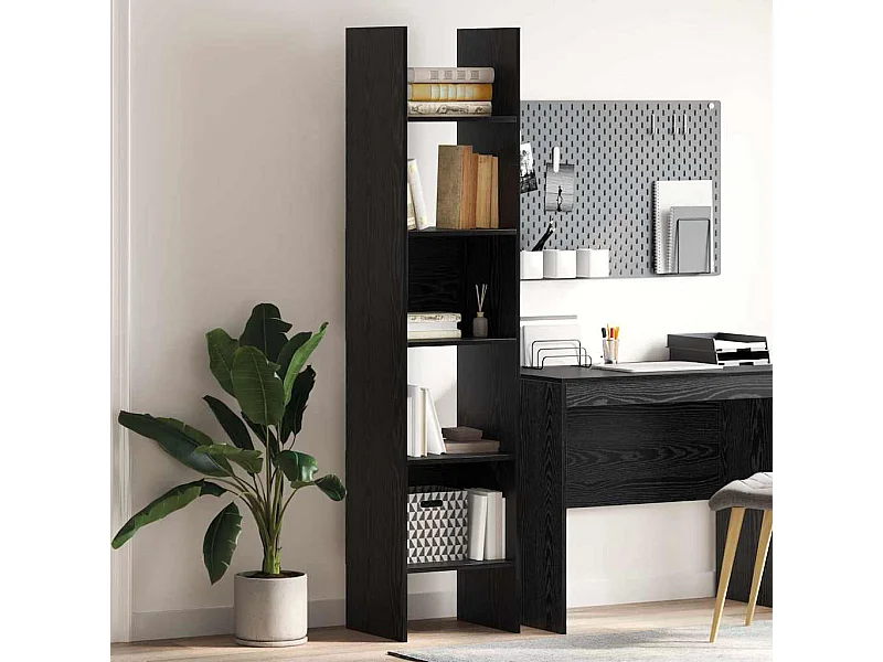 Gabinete de Livros Carvalho preto 40 x 35 x 180 cm