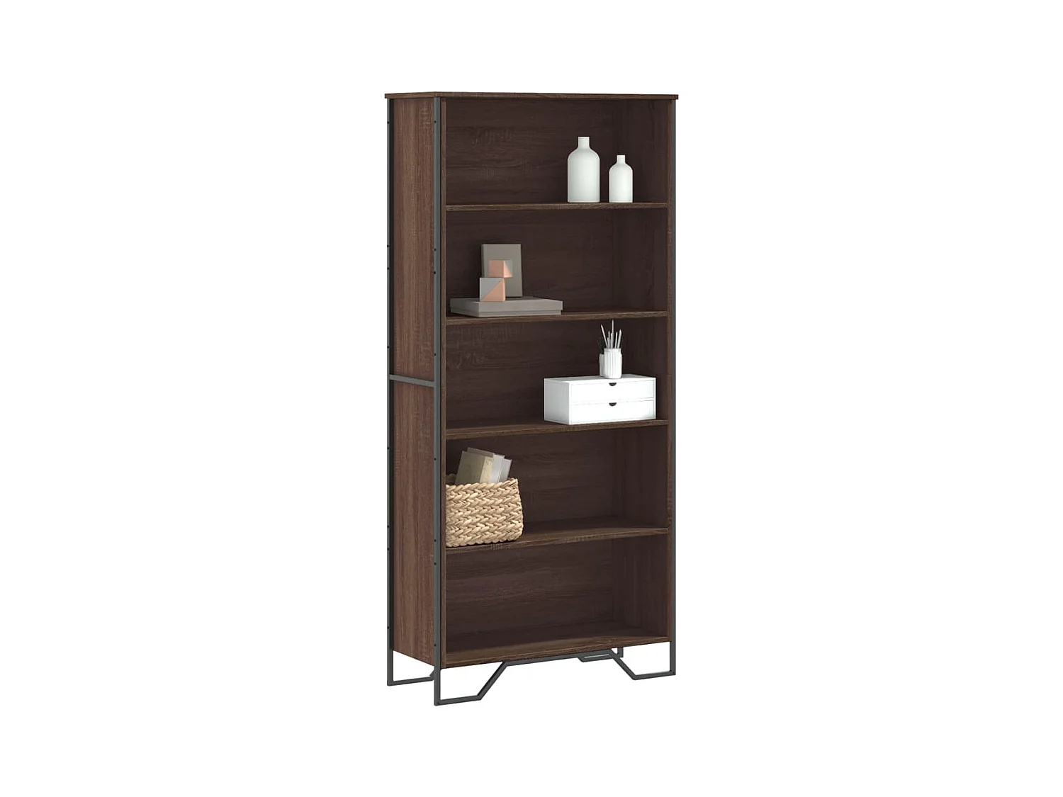 Bibliothèque chêne marron 80x31x169 cm bois d'ingénierie