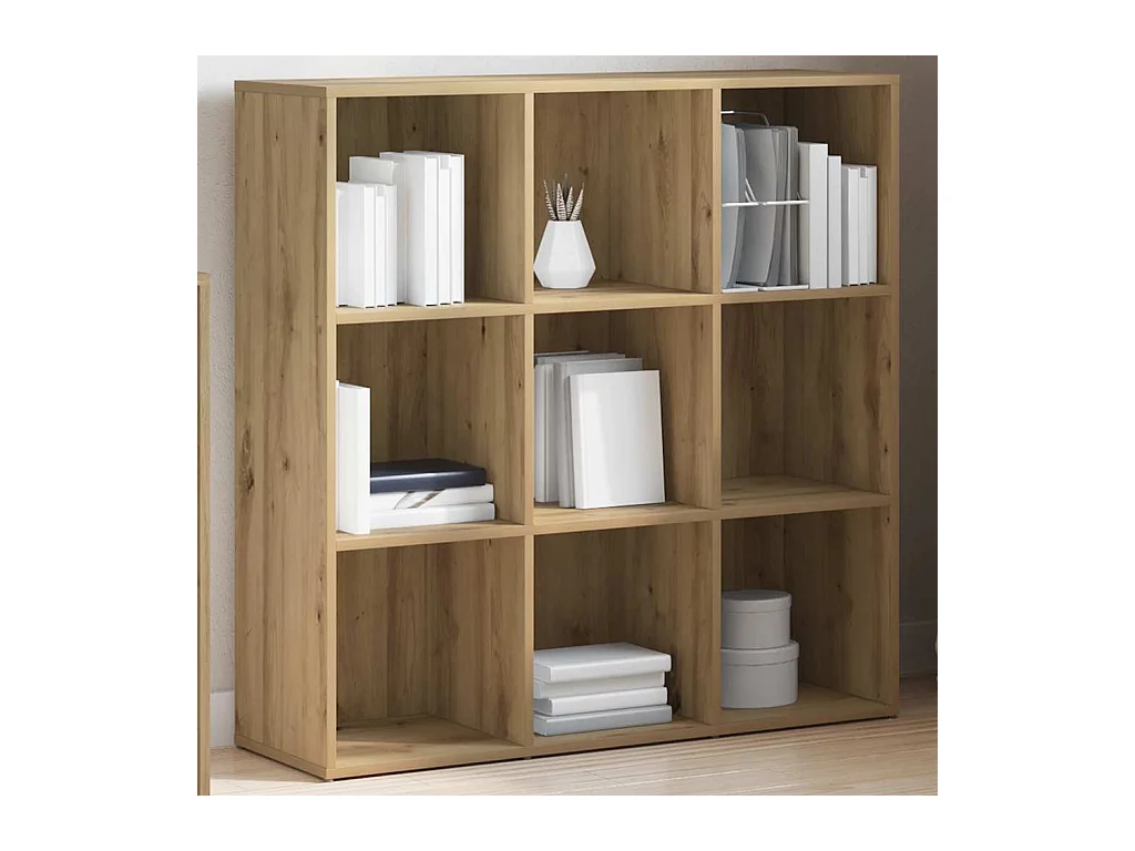 Bibliothèque chêne artisanal 98x29x97,5 cm