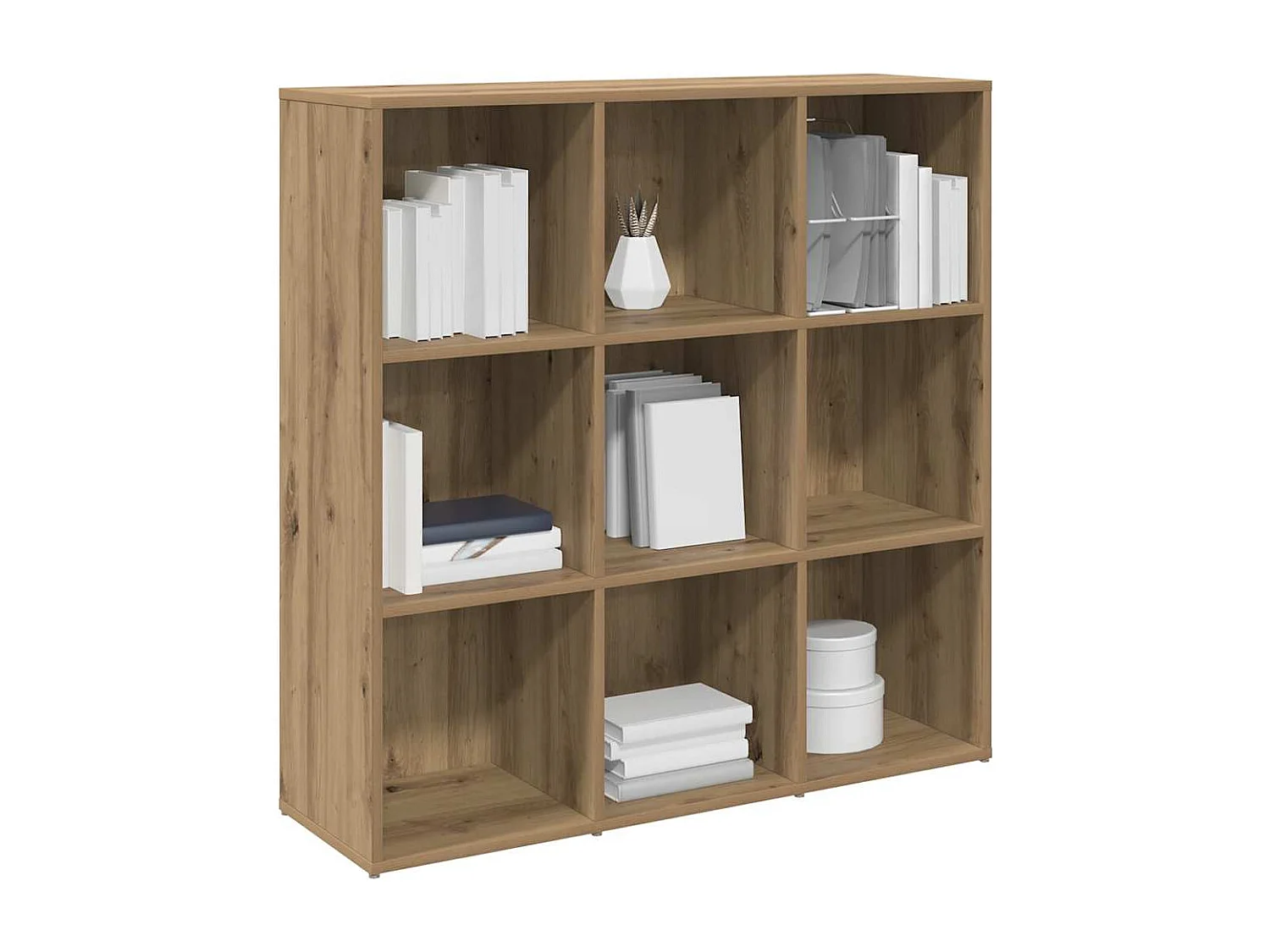 Bibliothèque chêne artisanal 98x29x97,5 cm