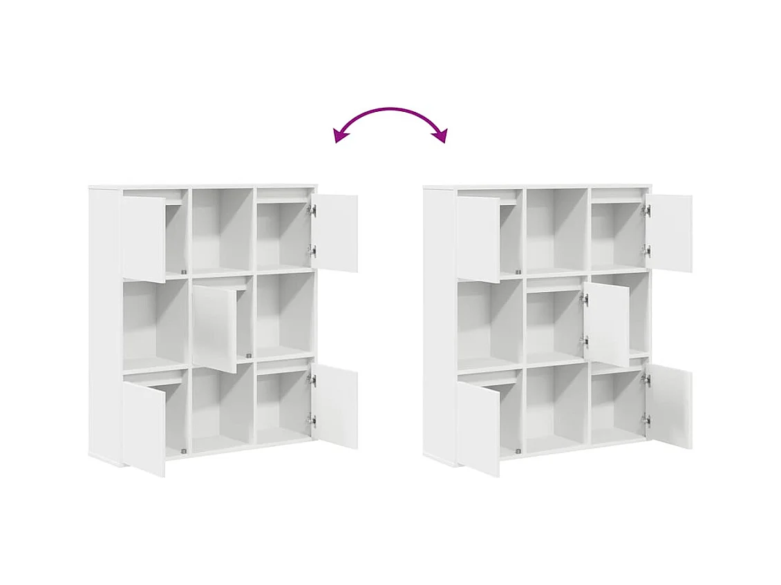 Bibliothèque blanc 89x24x101,5 cm bois d'ingénierie