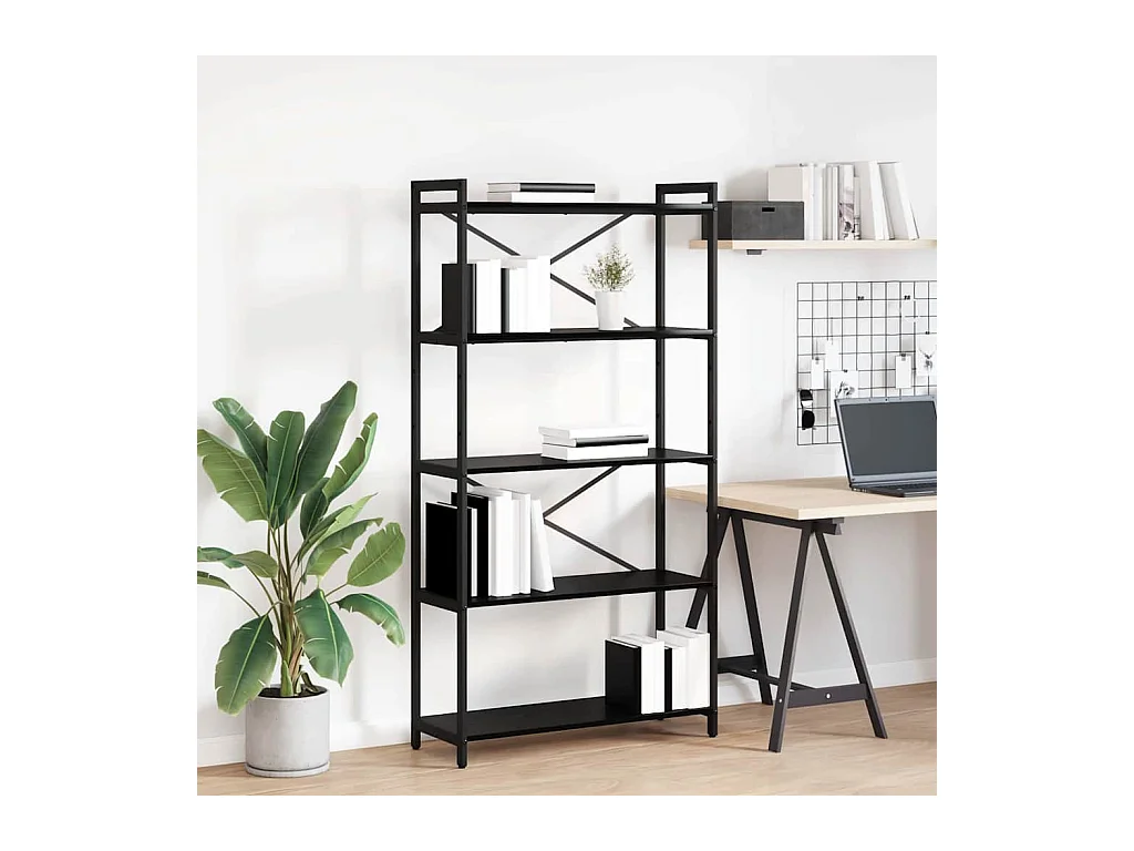 Boekenkast Zwart eiken 80 x 30 x 153 cm Bewerkt hout