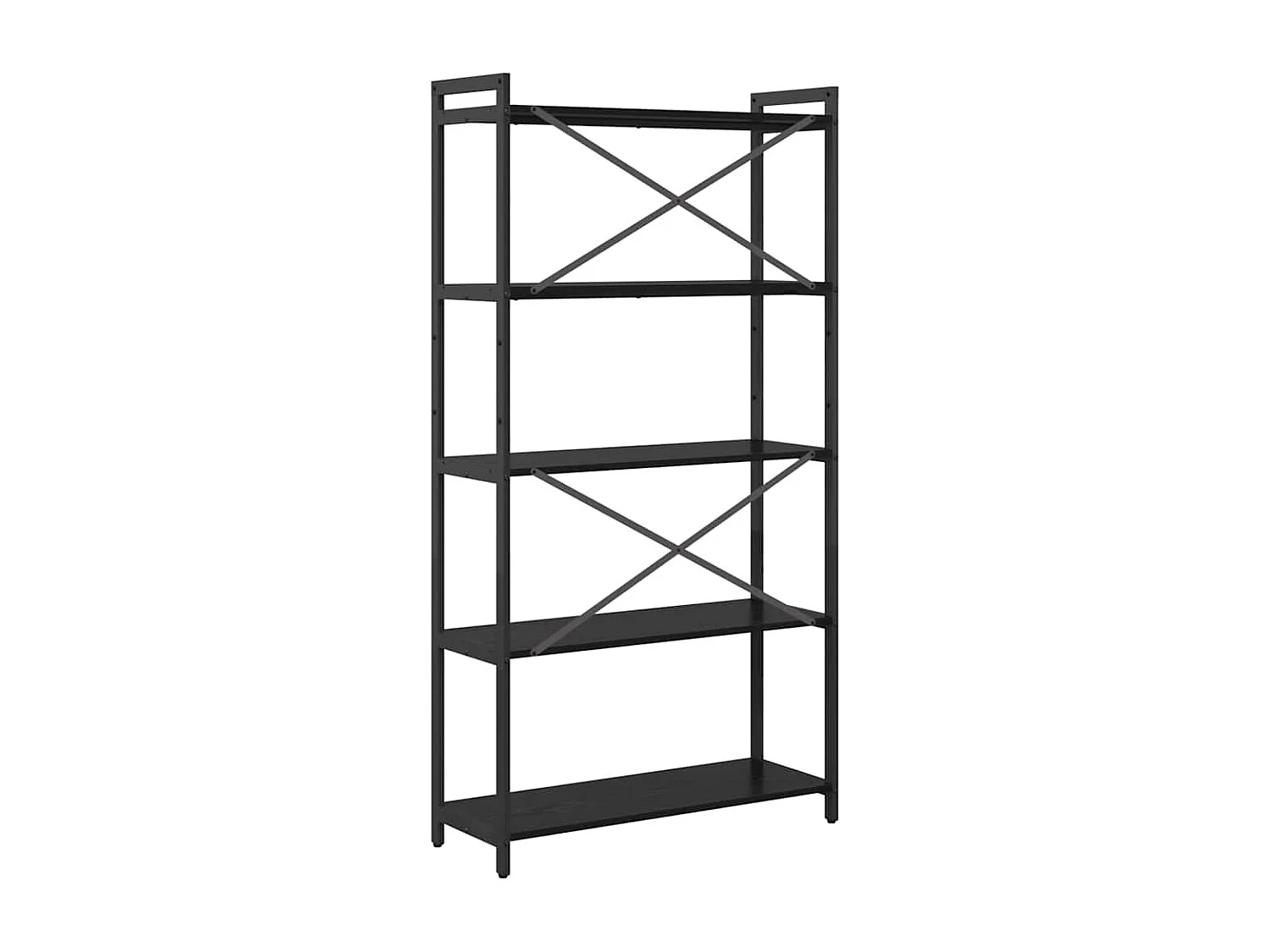 Boekenkast Zwart eiken 80 x 30 x 153 cm Bewerkt hout