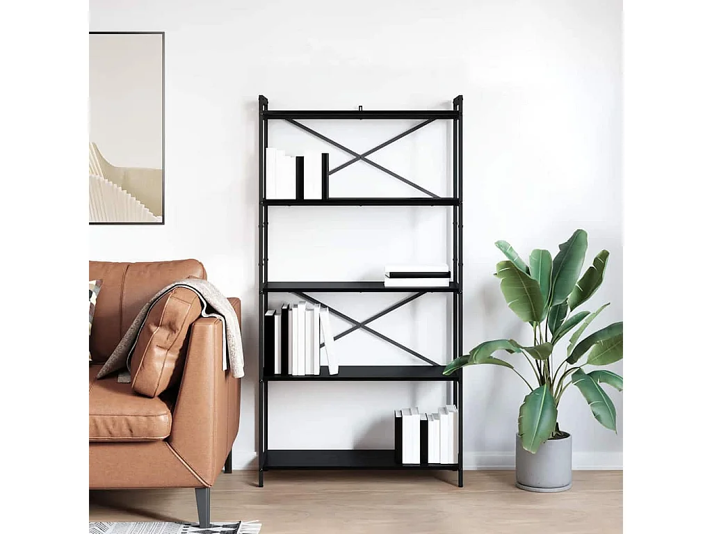 Bibliothèque Chêne noir 80 x 30 x 153 cm Bois d'ingénierie