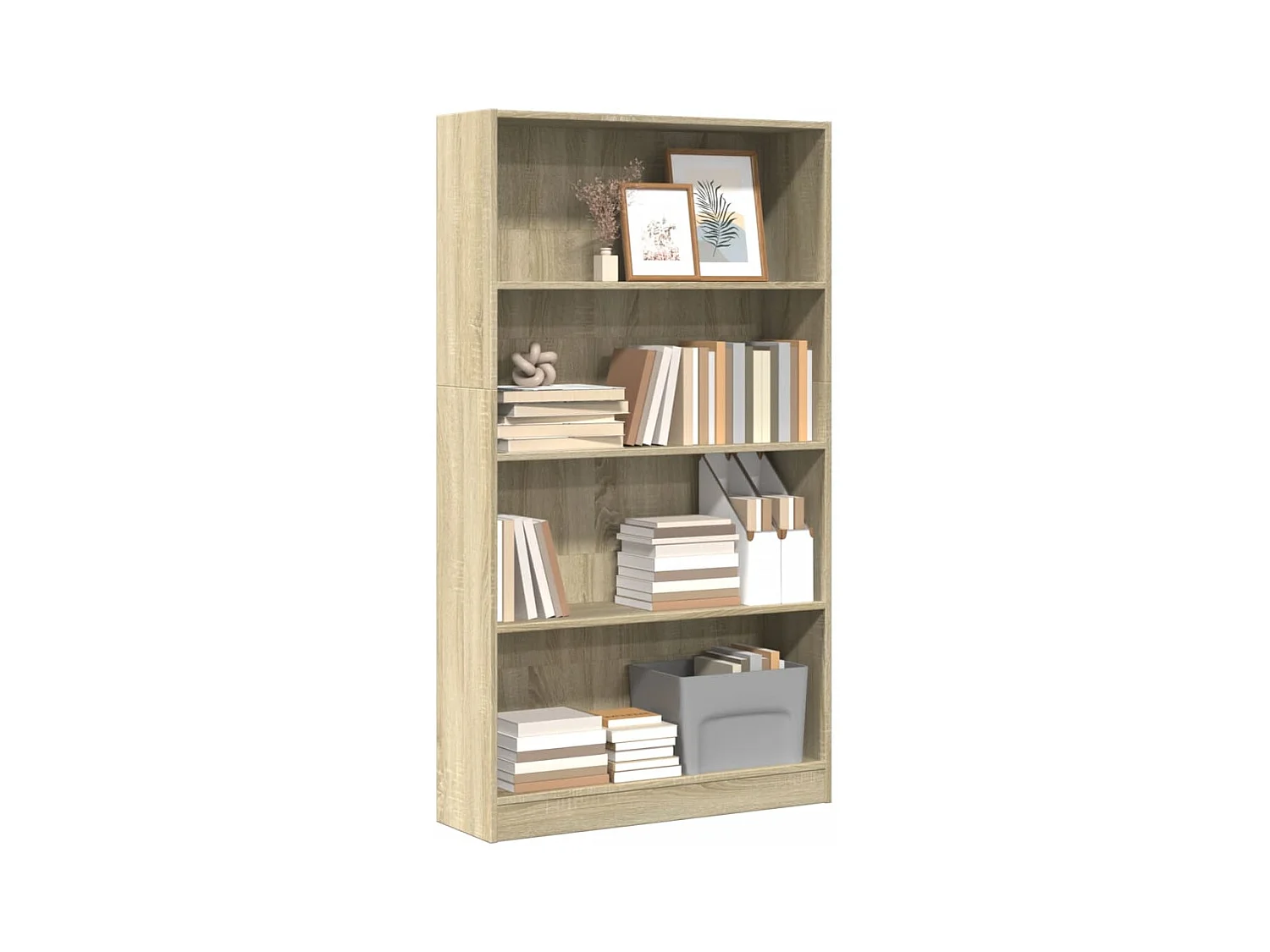 Estantería de madera de ingeniería roble Sonoma 80x24x143 cm