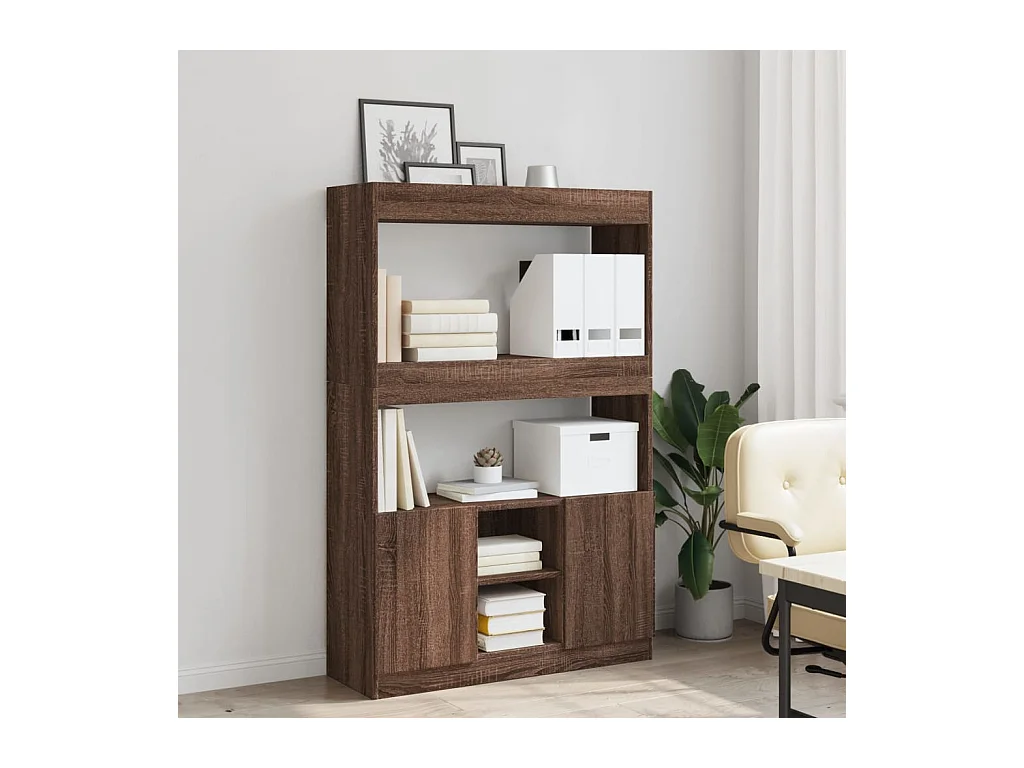 Bibliothèque chêne marron 92x33x140 cm bois d'ingénierie