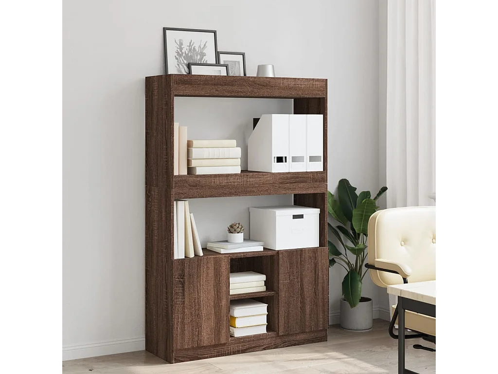 Bibliothèque chêne marron 92x33x140 cm bois d'ingénierie