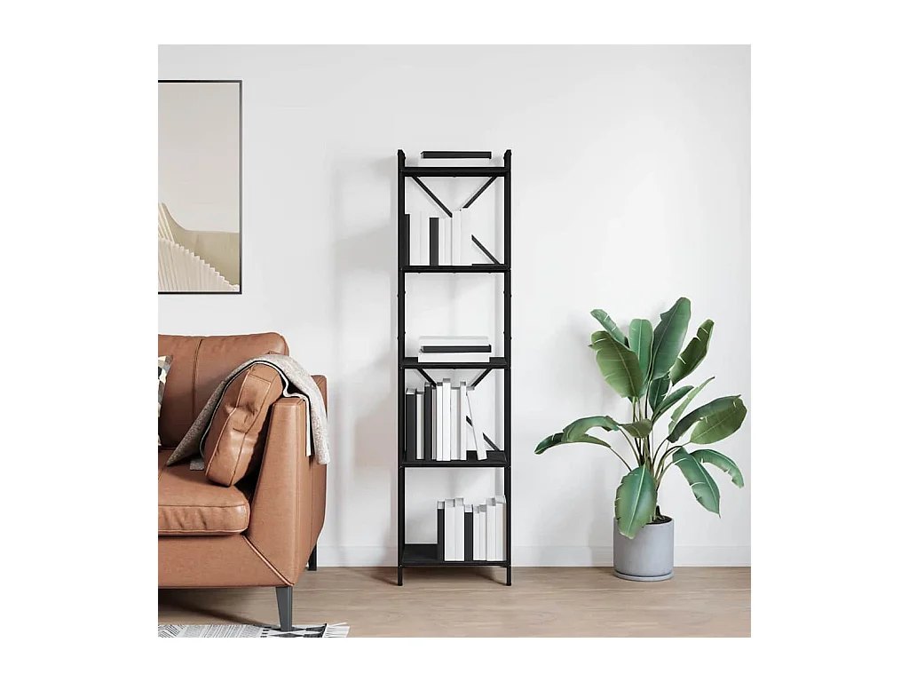 Estantería Roble negro 40 x 30 x 153 cm Madera contrachapada