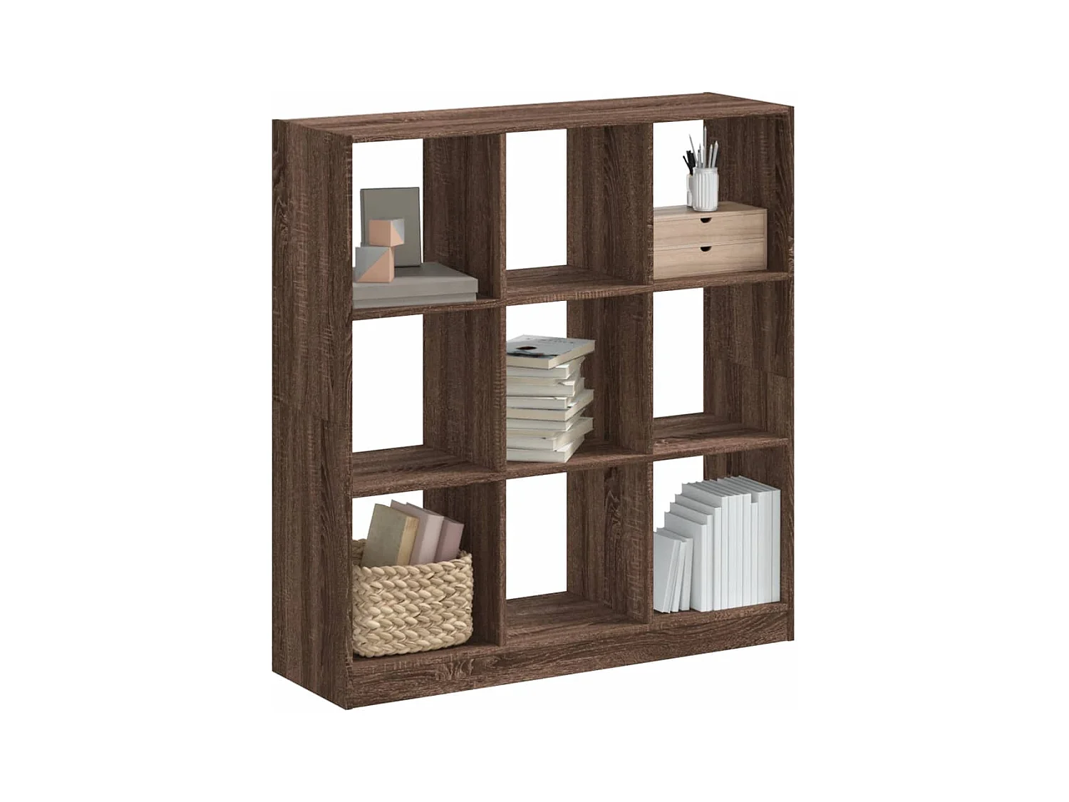 Bibliothèque chêne marron 102x32x108 cm bois d'ingénierie