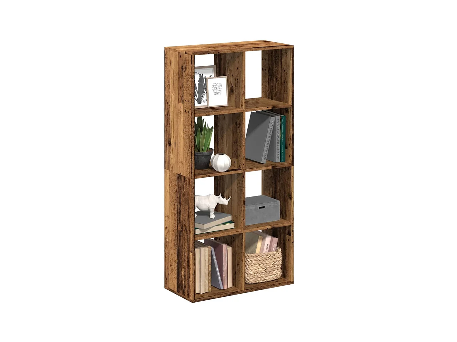 Bibliothèque séparatrice de pièce vieux bois 69,5x29x137,5 cm