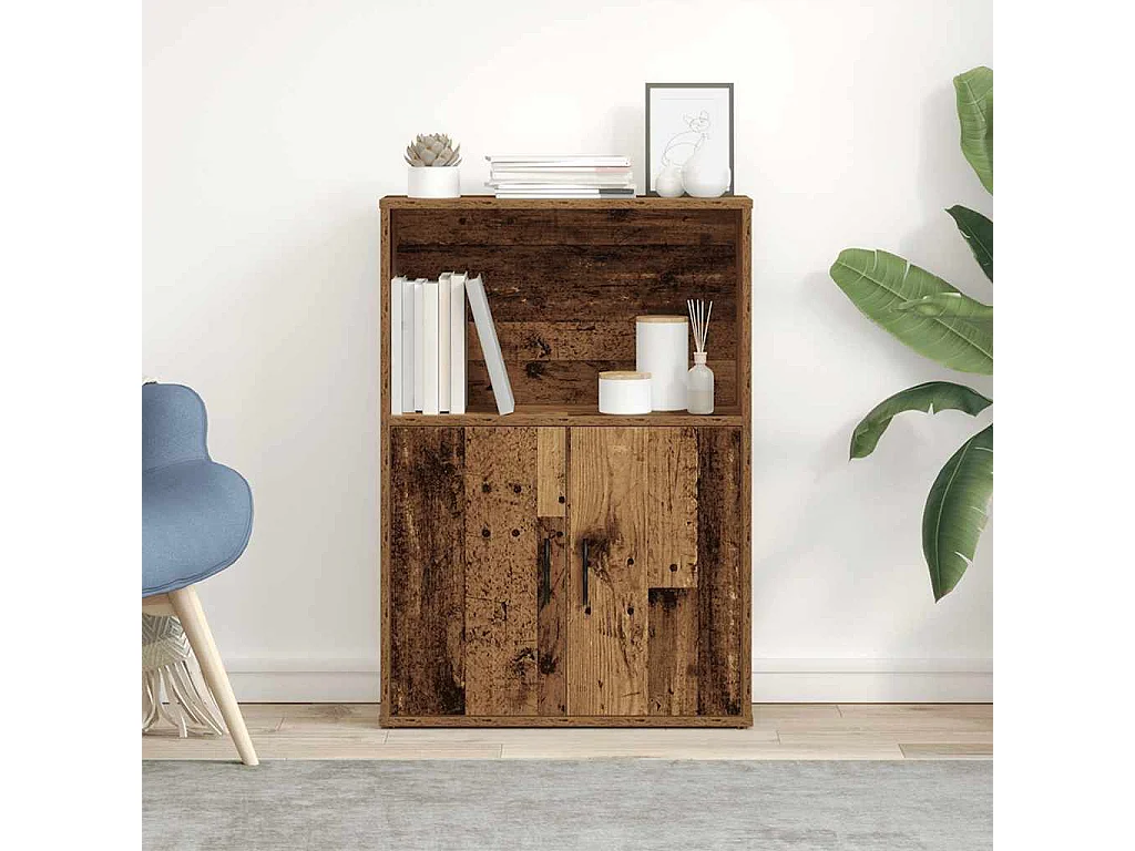 Bibliothèque vieux bois 60x24x85 cm bois d'ingénierie