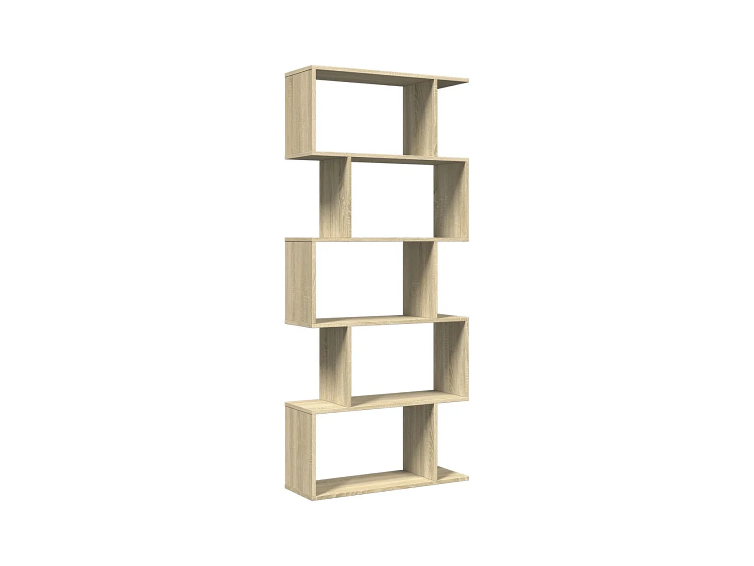 Bibliothèque séparatrice de pièce 5 niveaux chêne sonoma 70x24x161cm