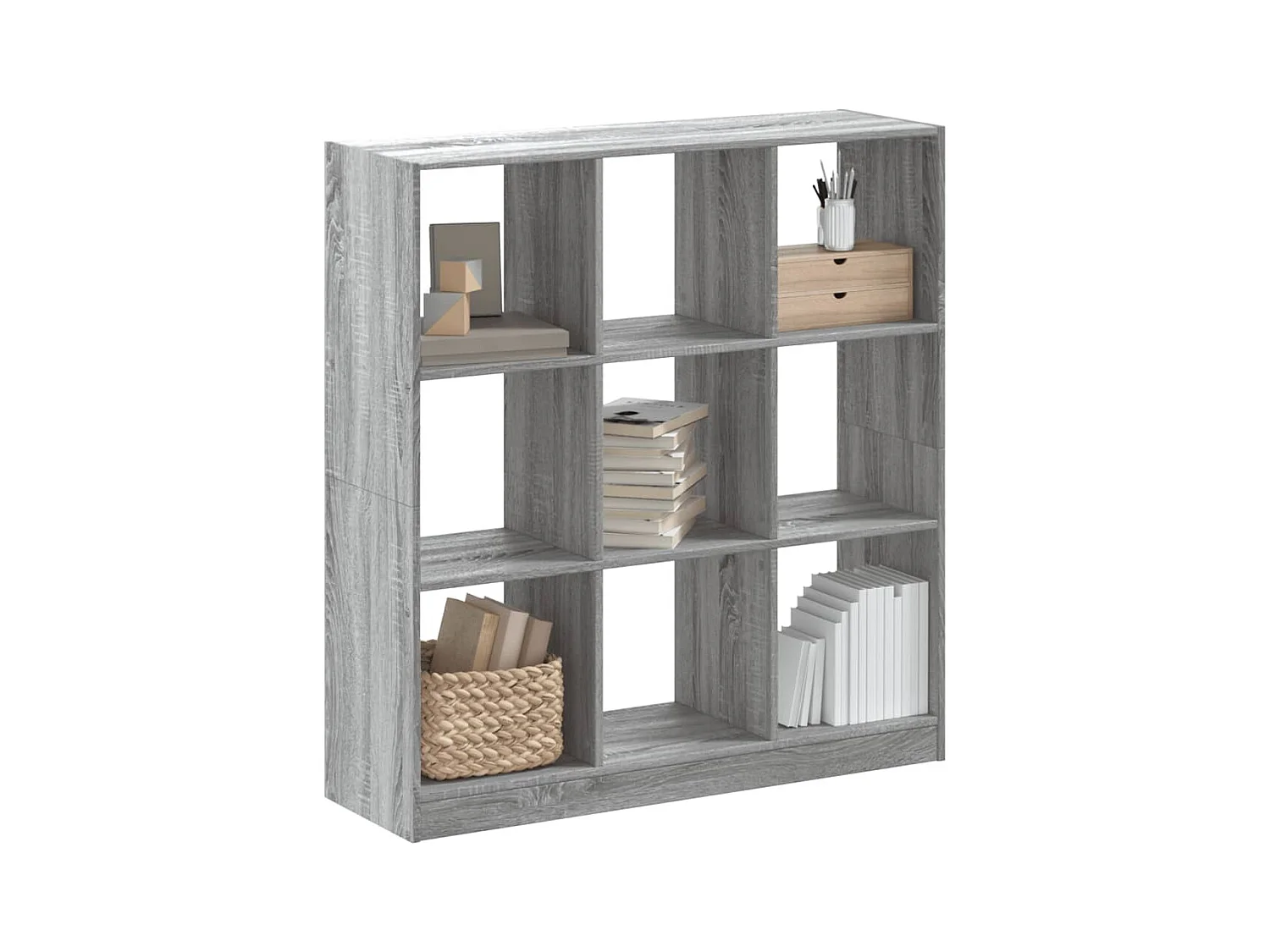 Estantería madera de ingeniería gris Sonoma 102x32x108 cm