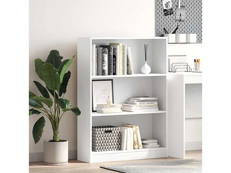 Bibliothèque blanc 80x24x109 cm bois d'ingénierie