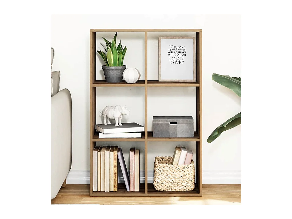 Bibliothèque séparatrice de pièce chêne artisanal 69,5x29x103,5 cm