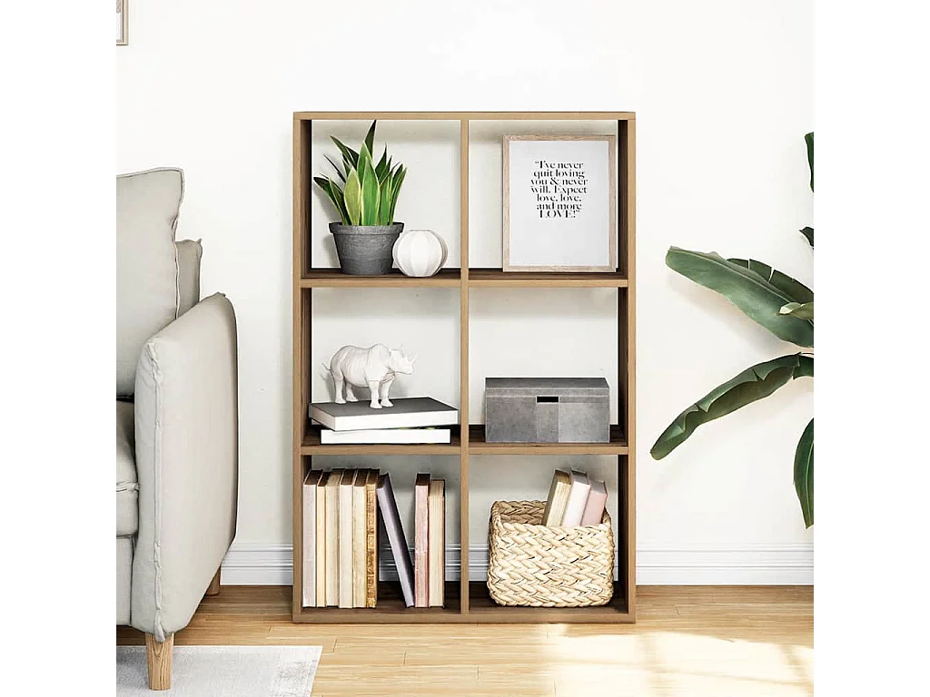 Bibliothèque séparatrice de pièce chêne artisanal 69,5x29x103,5 cm