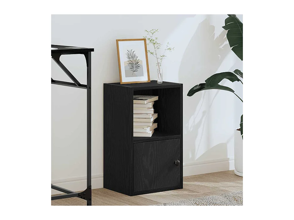 Bibliothèque chêne noir 31x24x52 cm bois d'ingénierie