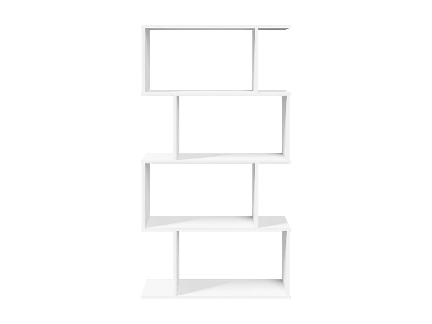 Bibliothèque séparatrice de pièce à 4 niveaux blanc bois ingénierie