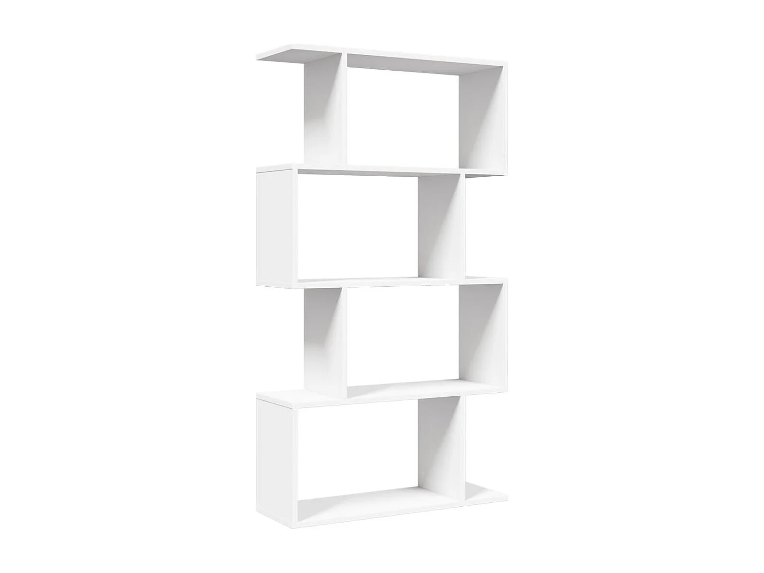 Bibliothèque séparatrice de pièce à 4 niveaux blanc bois ingénierie