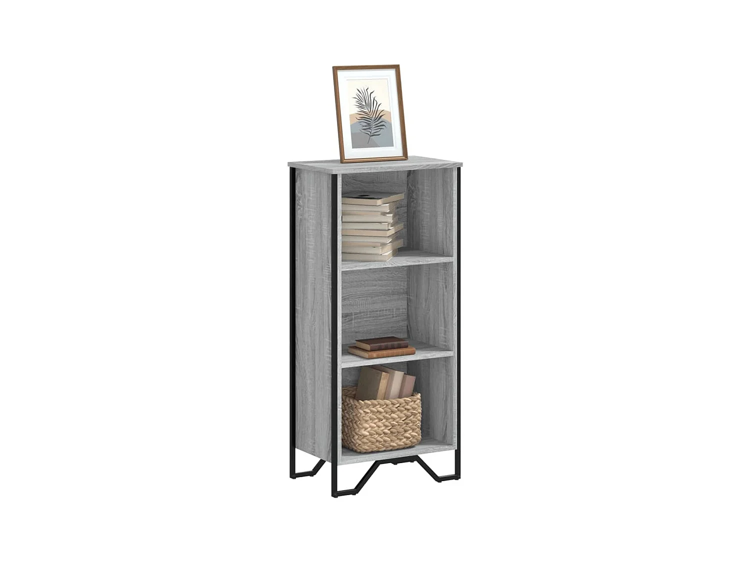 Estantería de madera de ingeniería gris Sonoma 50x31x106 cm
