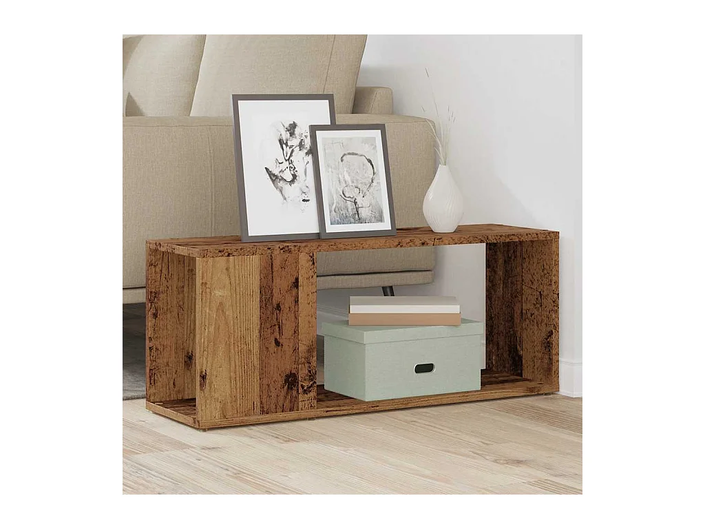 Bibliothèque vieux bois 80x24x32cm bois d'ingénierie