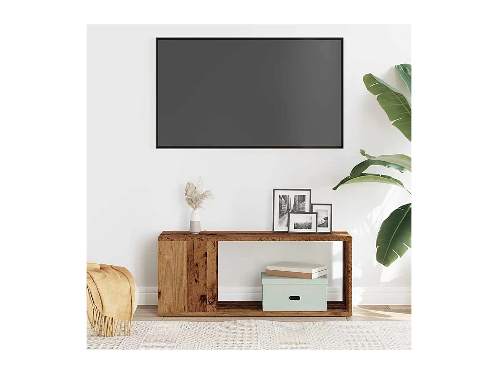 Bibliothèque vieux bois 80x24x32cm bois d'ingénierie