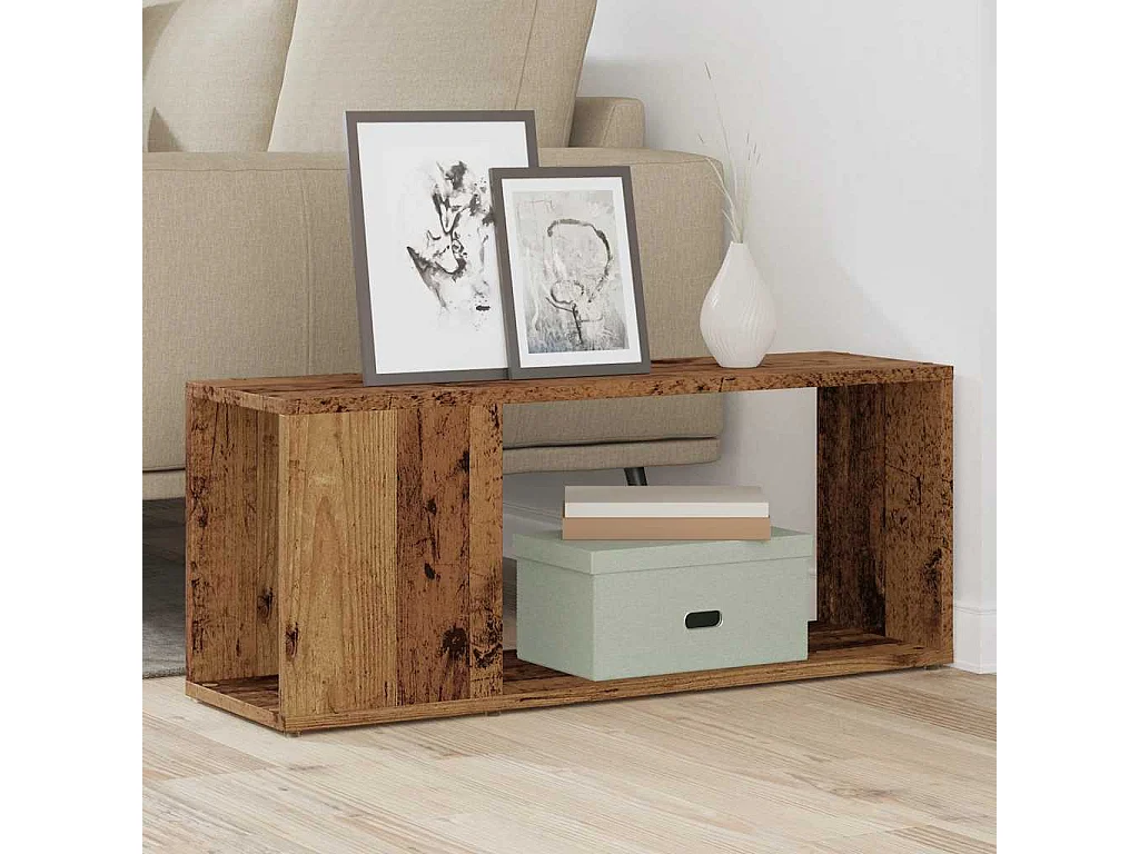 Bibliothèque vieux bois 80x24x32cm bois d'ingénierie