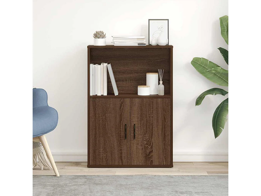 Bibliothèque chêne marron 60x24x85 cm bois d'ingénierie