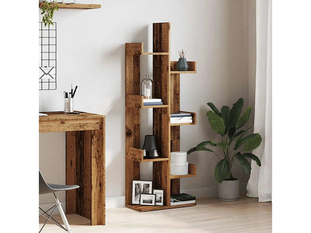 Bibliothèque vieux bois 48x25,5x140 cm bois d'ingénierie