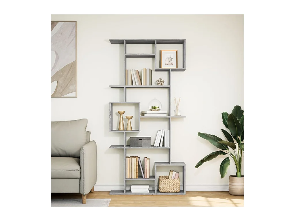 Bibliothèque sonoma gris 92x29x188 cm bois d'ingénierie