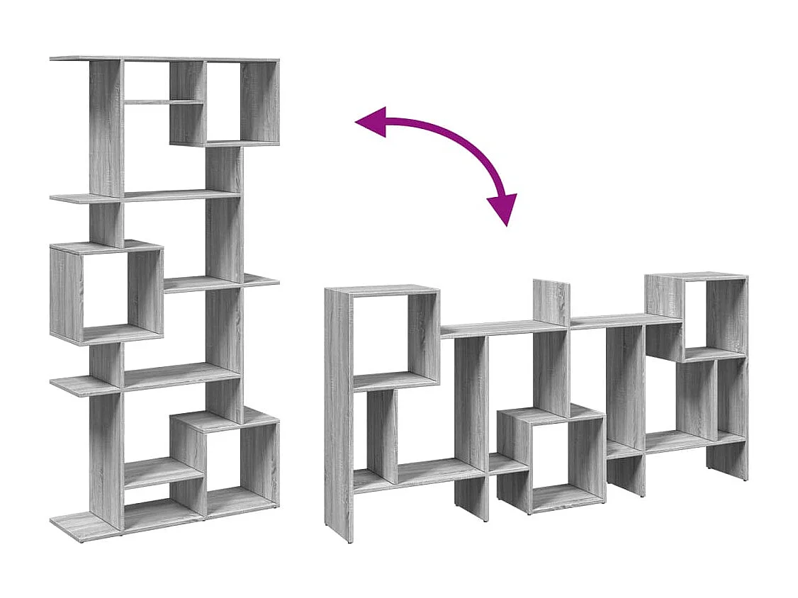 Bibliothèque sonoma gris 92x29x188 cm bois d'ingénierie