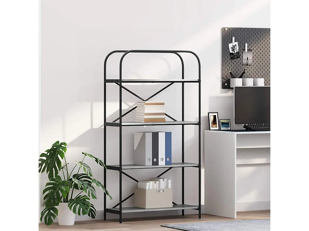 Bibliothèque Sonoma gris 80 x 30 x 146 cm Bois d'ingénierie