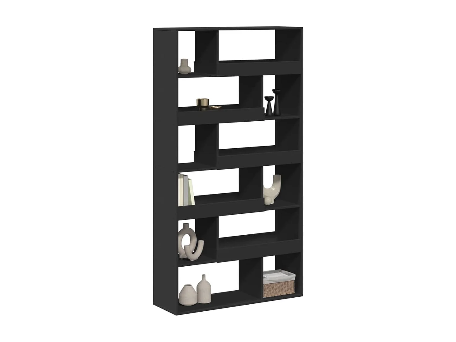 Bibliothèque / Cloison de séparation noir 100x33x187,5 cm bois d'ingénierie