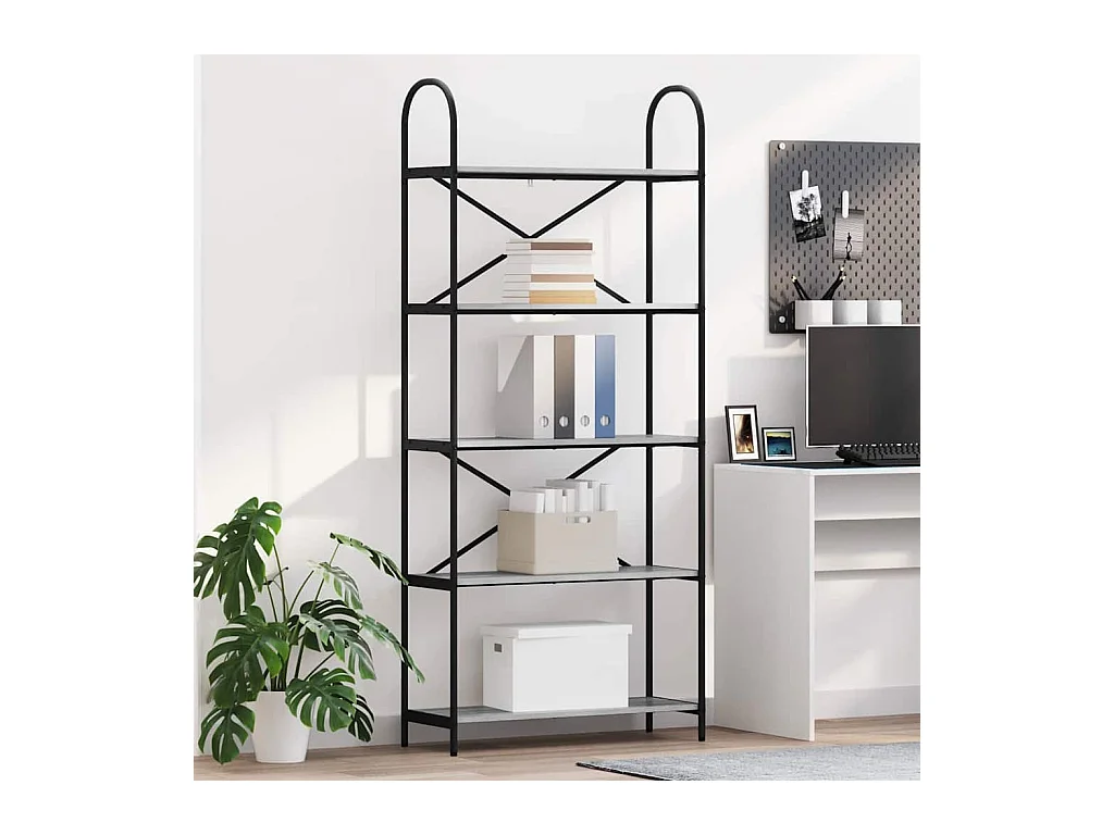 Bibliothèque Sonoma gris 80 x 30 x 183 cm Bois d'ingénierie