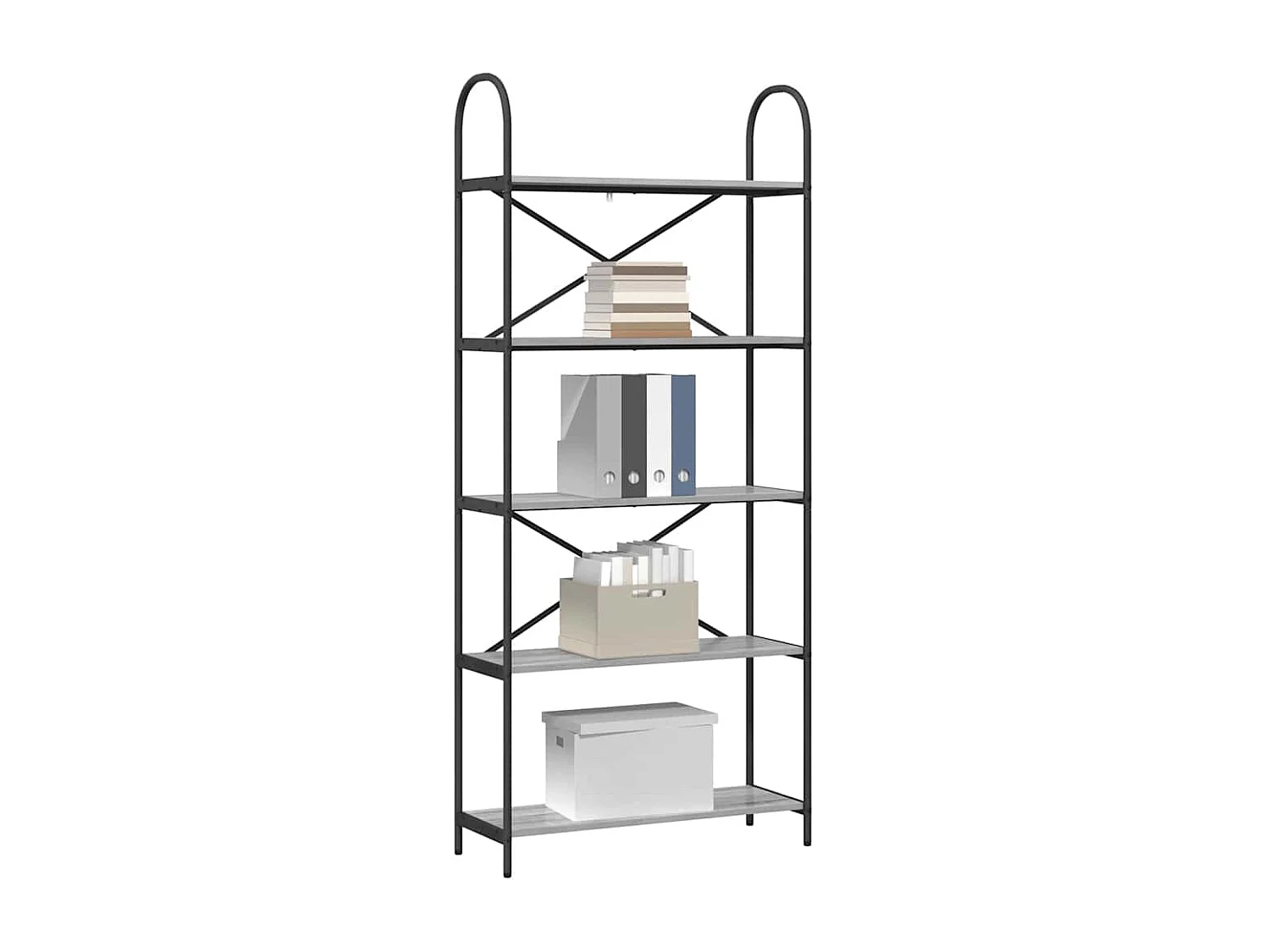 Bibliothèque Sonoma gris 80 x 30 x 183 cm Bois d'ingénierie