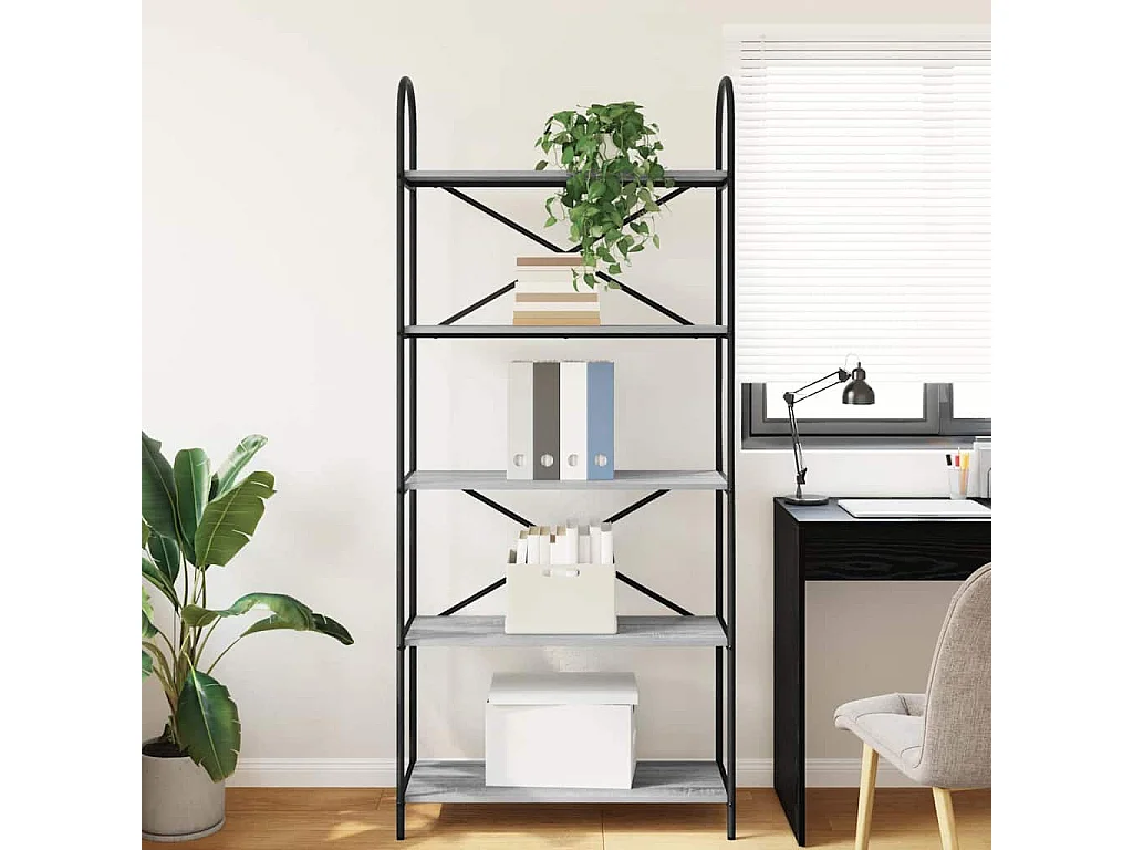 Bibliothèque Sonoma gris 80 x 30 x 183 cm Bois d'ingénierie