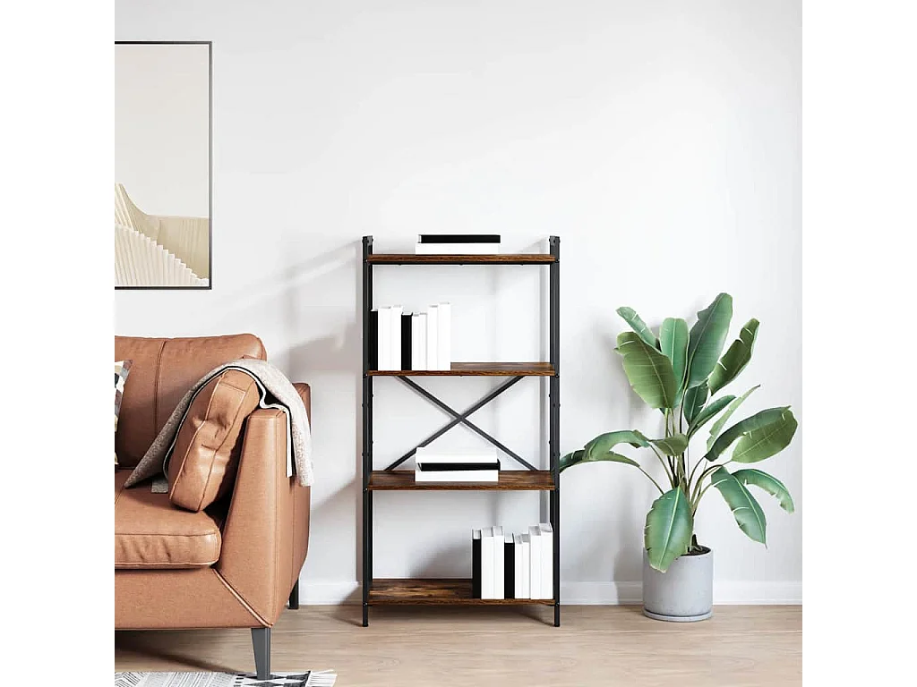 Bibliothèque Chêne fumé 60 x 30 x 118 cm Bois d'ingénierie