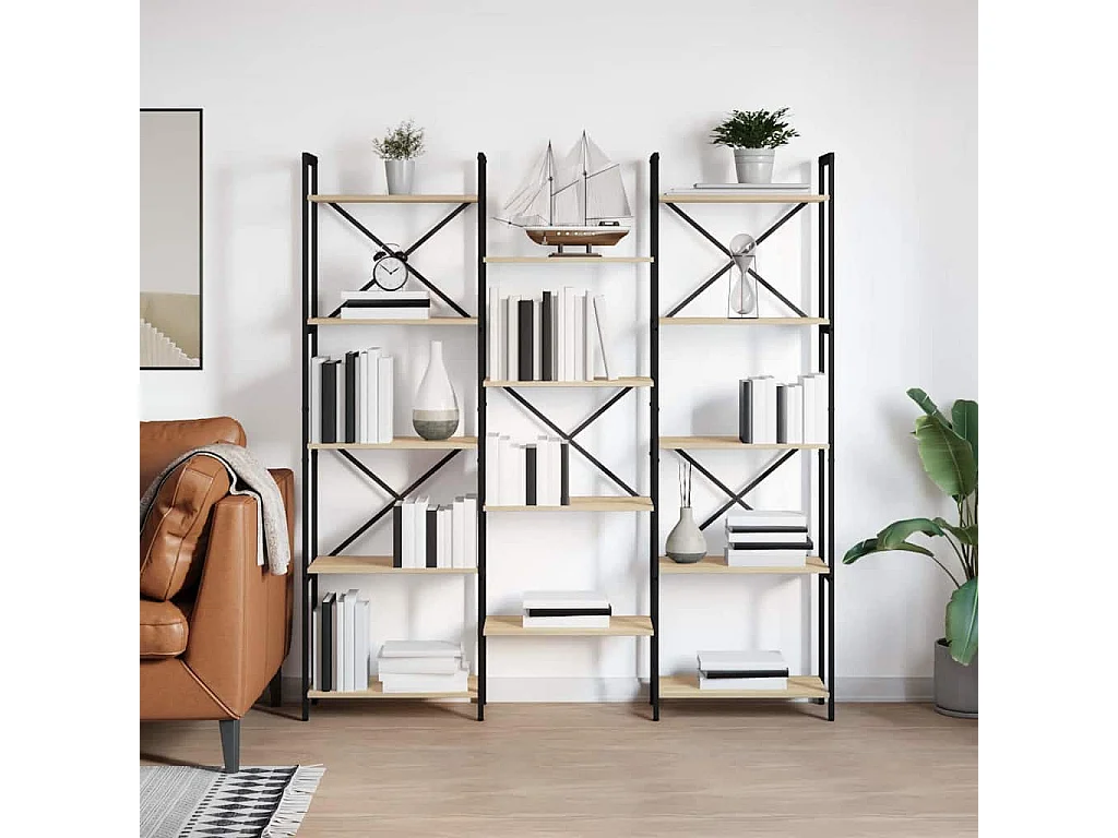 Bibliothèque Chêne sonoma 156 x 25 x 167.5 cm Bois d'ingénierie