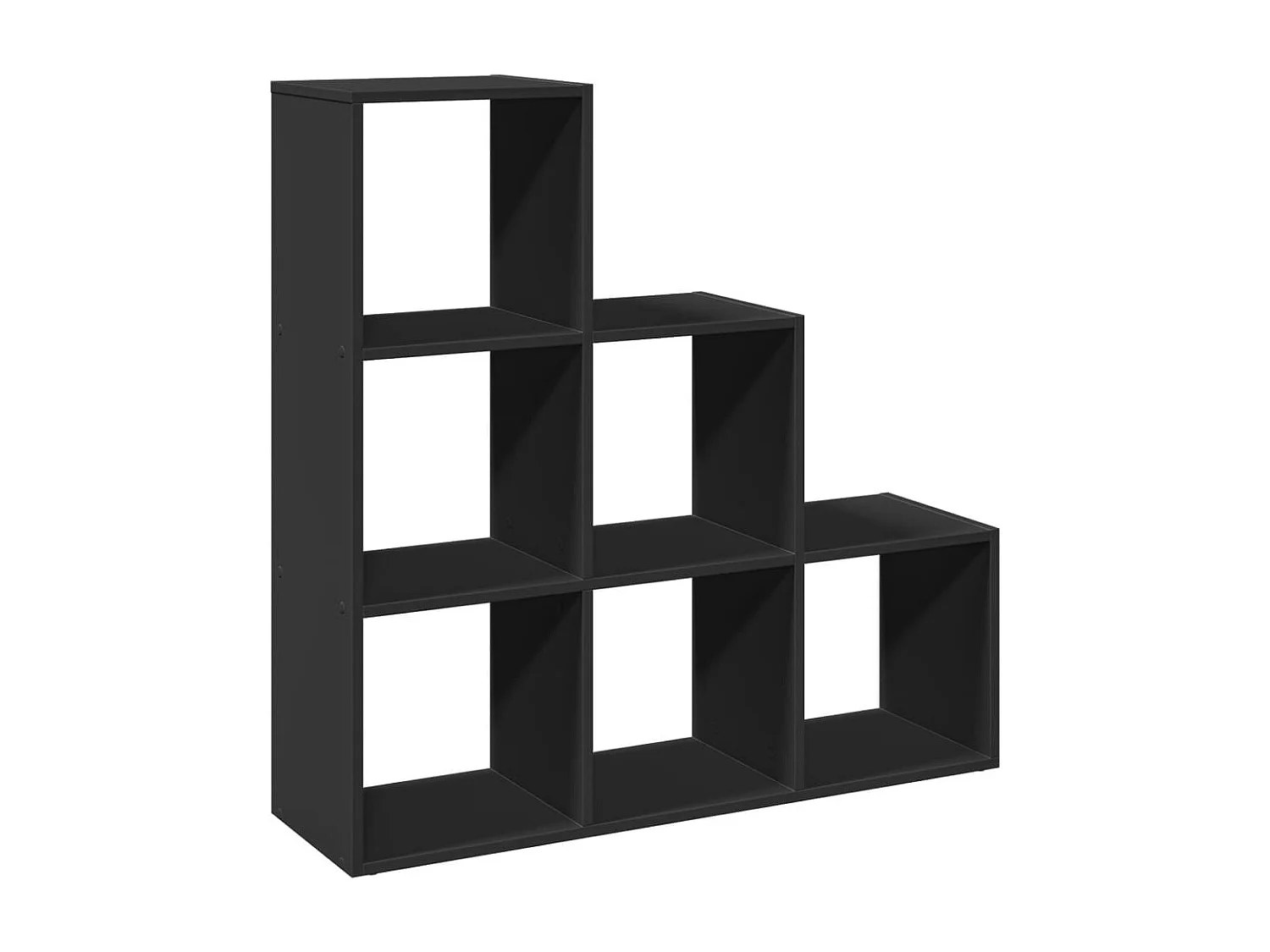 Kamerscherm / boekenkast 3-laags 99x29x99 cm bewerkt hout zwart